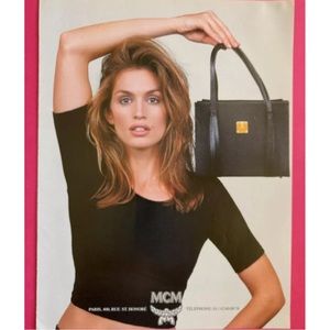 Original 1996 MCM Cindy Crawford Advertising Fashion Spring Summer Vintage